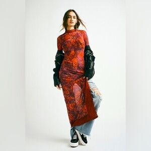 🆕Free People ‘High Expectations’ Maxi Layering Slip Dress W/ THUMBHOLES XS